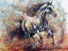 Ľubomír Korenko, Oheň v duši, kombinovaná technika 60x98 cm