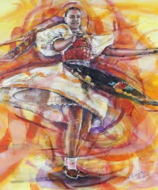 Ľubomír Korenko, Tanec v duši, kombinovaná technika 70x50 cm