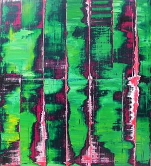 Ľubomír Miča, 488-3 Farebné variácie III. 2020 olej na plátne, 115x105cm