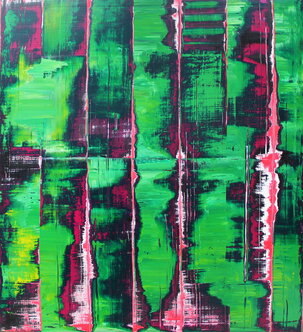 Ľubomír Miča, 488-3 Farebné variácie III. 2020 olej na plátne, 115x105cm