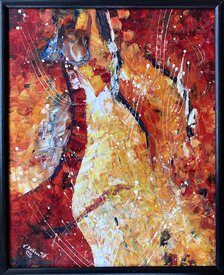 Ľudmila Balková, Impresie lásky, Olejomaľba 50x40 cm, zarámované 53x43cm, 340 €