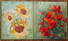 Ľudmila Balková, Kniha - maky a slnečnice, 28x48 cm
