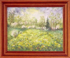 Ľudmila Balková, Krajina z jari, 40x50 cm