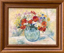 Ľudmila Balková, Kytica poľná letná, olej, špachtľa rozmer rozmer 30x40 cm