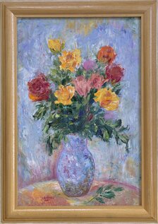 Ľudmila Balková, Kytica ruží z lásky, olejomaľba 60x40 cm
