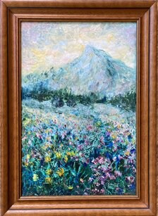 Ľudmila balková, Lúky pod Kriváňom, olej, 60x40 cm