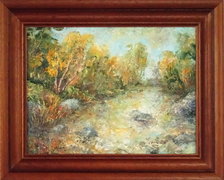 Ľudmila Balková, Ticho pri vode, 210 €, 30x40 cm, zarámované 42x52 cm