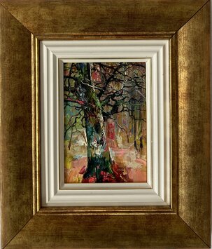 Ľudovít Szkukálek, Malý obrázok č. 1, olejomaľba na sololite 14x10 cm, zarámované 27x23cm, 168 €