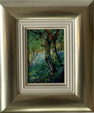 Ľudovít Szkukálek, Malý obrázok č. 3, olejomaľba na sololite 14x10 cm, zarámované 28x24 cm, 168 €