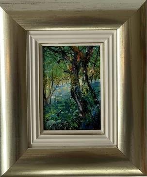 Ľudovít Szkukálek, Malý obrázok č. 3, olejomaľba na sololite 14x10 cm, zarámované 28x24 cm, 168 €