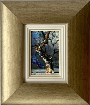 Ľudovít Szkukálek, Malý obrázok č. 6, olejomaľba na sololite 14x9 cm, zarámované 33x8 cm, 168 €