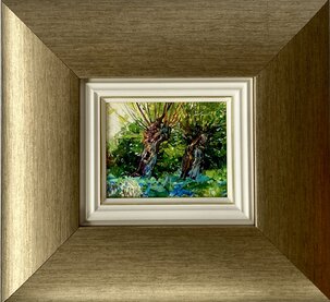 Ľudovít Szkukálek, Malý obrázok č. 7, olejomaľba na sololite 9x12 cm, zarámované 28x30 cm, 168 €