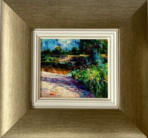 Ľudovít Szkukálek, Malý obrázok č. 9, olejomaľba na sololite 14x15,5 cm, zarámované 33x35 cm, 168 €