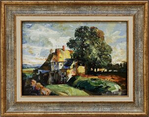 Ľudovít Szkukálek, olejomaľba Samota, 20x30 cm