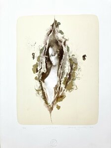 Martin Augustín, 5-farebná litografia, Počiatok, grafický list, 60x44 cm