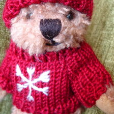 Medveď vo svetri a čapici