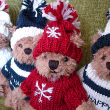 Medveď vo svetri a čapici