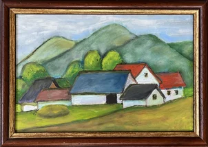 Milan Križan, Na samote, olejomaľba na sololite 20x30 cm