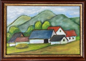 Milan Križan, Na samote, olejomaľba na sololite 20x30 cm
