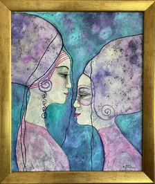 Milena Ďuricová, V znamení blížencov, akryl na plátne 60x50 cm