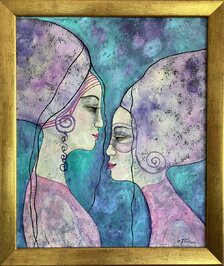Milena Ďuricová, V znamení blížencov, akryl na plátne 60x50 cm