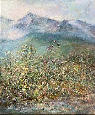 Miloš Púček, Tatranské zátišie, maľba akrylom 60x50 cm