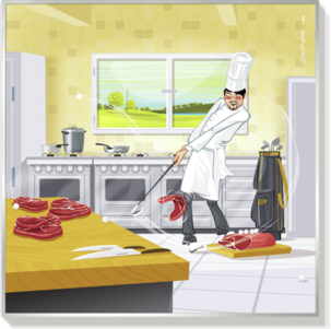 Mišo Dúha,Chef PRO, Autorský print, 68x68 cm, na objednávku cena 490€