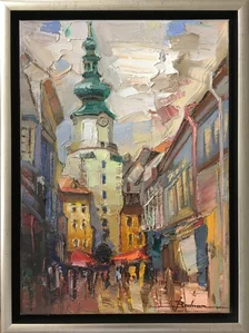 Mykola Bodnár, Bratislava, Michalská veža, olejomaľba na plátne