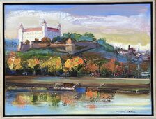 Mykola Bodnar, Bratislavský hrad, olejomaľba 60x80 cm, zarámované 65x85 cm, 980 €