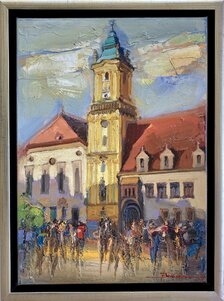 Mykola Bodnár, Hlavné námestie, BA, olejomaľba na plátne 42x30 cm, zarámované 47x35 cm 365 €