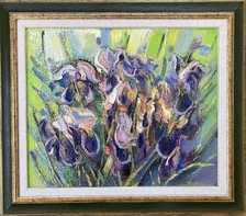 Mykola Bodnar, Kosatce, olejomaľba 49x58 cm