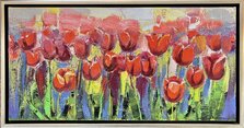 Mykola Bodnár, Tulipány, Olejomaľba na plátne 40x40 cm
