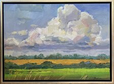 Mykola Bodnár, Žitný ostrov, olejomaľba na plátne 50x70 cm, zarámované 55x75 cm, 870 €