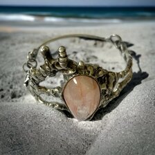 Náramok Mušľa, ozdoba 7,5x5 cm, ruženín