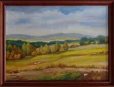 Olejomaľba, Eva Lauková, Podpoľanie 1,40x54 cm