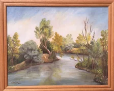 Olejomaľba, Eva Lauková, Tona, jazero 1, 45x56 cm