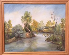 Olejomaľba, Eva Lauková, Tona, jazero 1, 45x56 cm