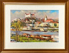 Olejomaľba, Rastislav Lukáč, Bratislava, Hrad I., 26x39 cm