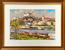 Olejomaľba, Rastislav Lukáč, Bratislava, Hrad I., 26x39 cm, predané