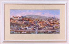 Olejomaľba, Zuzana Lukáčová, Bratislava, panoráma, 32x53 cm, predané
