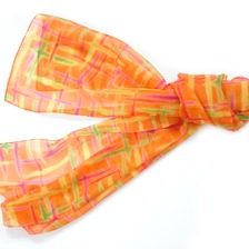 Oranžový tenučký šál, žoržet, 36 x 120 cm, 21 €