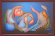 Orest Dubay ml., olejomaľba Ranné stretnutia VI., 45x70 cm