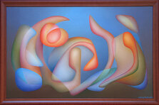 Orest Dubay ml., olejomaľba Ranné stretnutia VI., 45x70 cm, rám 3 cm, 720 €
