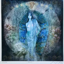 Peter Bagi, grafický list, Panna, 28x28 cm, 77 €