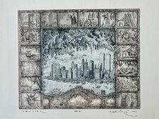 Peter Kľúčik, NEW YORK, Grafický list 33x39 cm