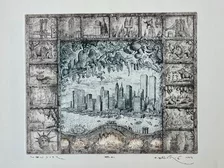 Peter Kľúčik, NEW YORK, Grafický list 33x39 cm
