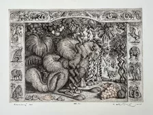 Peter Kľúčik, Pitoreskný les, Grafický list 35x50 cm