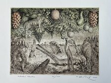 Peter Kľúčik, Pobrežná hliadka, Grafický list 30x39 cm