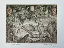 Peter Kľúčik, Pobrežná hliadka, Grafický list 30x39 cm