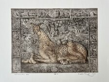 Peter Kľúčik, Semiramidin pes, Grafický list 34x46 cm